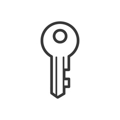 Poster - Simple Key Icon: Minimalist Design on White Background