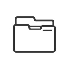 Poster - Minimalist Folder Icon: Clean Line Art for Digital Organization