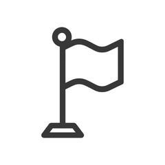 Poster - Simple Flag Icon: Dark Gray Outline on White Background, Minimalist Design