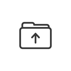 Poster - Minimalist Folder Icon with Upward Arrow for File Upload