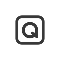 Poster - Minimalist 'Q' Logo: Bold Rounded Square with Circular Letterform Design