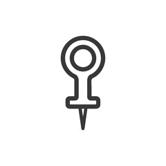 Poster - Minimalist Pin Icon: Simple Black Outline on White Background