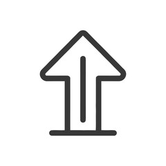 Poster - Minimalist Upward Arrow Icon with Central Line, Directional Symbol