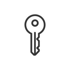 Poster - Simple Key Icon: Minimalist Design on White Background
