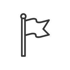 Poster - Simple Flag Icon with Pole and Pennant, Vector Illustration