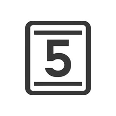 Poster - Bold Number Five Icon in a Rounded Square Frame