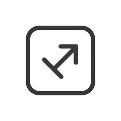 Poster - Share Icon: Arrow Pointing Outward from Rounded Square, Minimalist Design