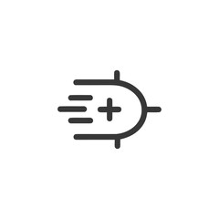 Poster - Dynamic Plus Sign: Minimalist Icon with Motion Lines on White Background