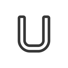 Poster - Bold Letter U: Modern, Minimalist Design on White Background