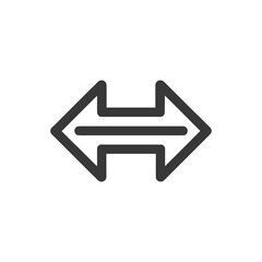 Poster - Symmetrical Double Arrow Icon: Directional Symbol with Bold Outline on White