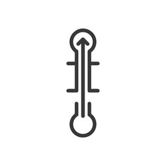 Poster - Minimalist Thermometer Icon: Temperature Measurement Symbol in Black and White