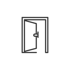 Poster - Minimalist Open Door Icon: Simple Line Art Symbol for Entry and Opportunity