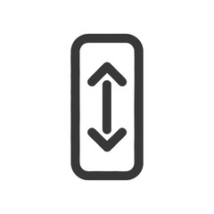 Poster - Vertical Arrows Inside Rounded Rectangle: Up and Down Movement Symbol