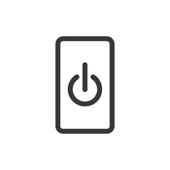 Poster - Minimalist Power Button Icon in Rounded Rectangle Frame, Isolated on White