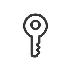 Poster - Minimalist Key Icon: Bold Outline on White Background