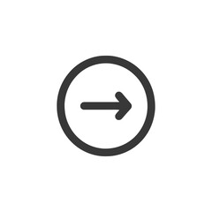 Poster - Simple Dark Gray Right Arrow Inside Circle Icon on White Background