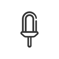 Poster - Minimalist Ice Cream Bar Icon: Rounded Edges, Clean Design, Dark Gray Outline