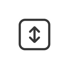 Poster - Up and Down Arrows in Rounded Square Frame, Gray Icon on White Background