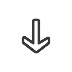 Poster - Bold Down Arrow Icon: Simple, Modern, Directional Symbol on White
