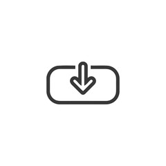Poster - Sleek Download Icon: Modern Design with Arrow and Rounded Rectangle