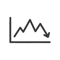 Poster - Hand-Drawn Graph Showing Downward Trend, Business Decline, Economic Recession