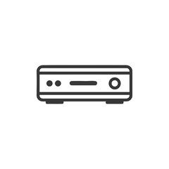 Poster - Minimalist Black and White Icon of a Set-Top Box Device