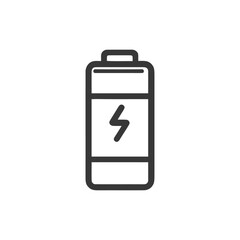 Poster - Minimalist Battery Icon with Lightning Bolt Symbol on White Background