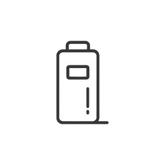 Poster - Minimalist Battery Icon with Exclamation Point, Outline Style