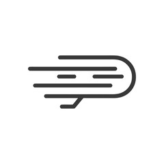 Poster - Minimalist Icon of Speed: Dynamic Motion Lines with Rounded Edge