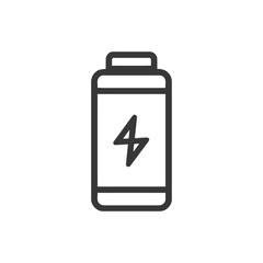Poster - Minimalist Battery Icon with Lightning Bolt Symbol on White Background