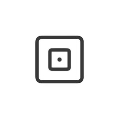 Poster - Minimalist Dice Icon: Single Dot in Rounded Square Frame, Simple Design