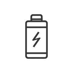 Poster - Minimalist Energy Drink Icon: Bold Lightning Bolt Design on White Background