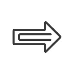 Poster - Bold Outline Arrow with Double Shaft on White Background