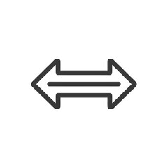 Poster - Double-Headed Arrow Icon: Simple Black Graphic on White Background