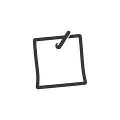 Poster - Simple Dark Gray Note with Clip Icon on White Background