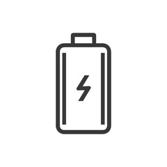 Poster - Minimalist Battery Icon with Lightning Bolt Symbol on White Background