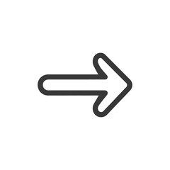 Poster - Simple Dark Gray Arrow Pointing Right on White Background