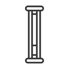 Poster - Minimalist Column Icon: Classic Architectural Design in Bold Outline