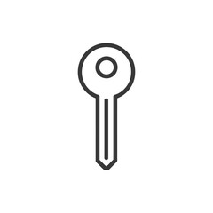 Poster - Simple Key Icon: Minimalist Design on White Background
