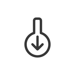 Poster - Simple Down Arrow Icon in Circle, Minimalist Design on White Background