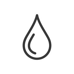 Poster - Minimalist Water Drop Icon with Interior Curve Detail on White Background