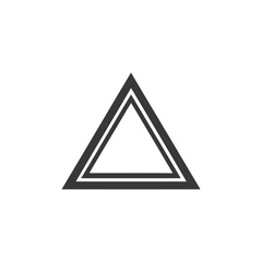 Poster - Double-lined Triangle: Geometric Simplicity in Black and White Design