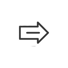 Poster - Bold Right Arrow Icon with Horizontal Line, Minimalist Design on White