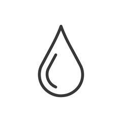 Poster - Minimalist Water Drop Icon with Interior Curve Detail on White Background