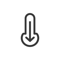 Poster - Minimalist Down Arrow Icon: Bold Outline, Simple Design, Directional Symbol