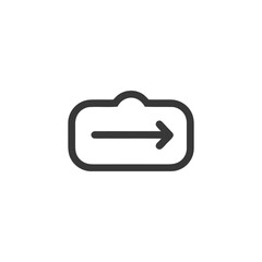 Poster - Send Icon: Bold Outline Arrow in Rounded Rectangle, Minimalist Design