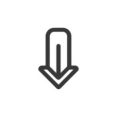 Poster - Bold Downward Arrow Icon: Simple, Modern Navigation Symbol on White Background