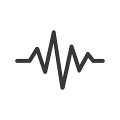 Poster - Bold Black Heartbeat Line Icon on White Background, Medical Symbol