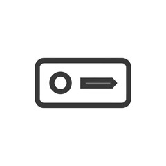 Poster - Sleek Dark Grey Arrow Button Icon on White Background