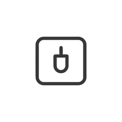 Poster - Minimalist Computer Mouse Icon in Rounded Square Frame on White Background